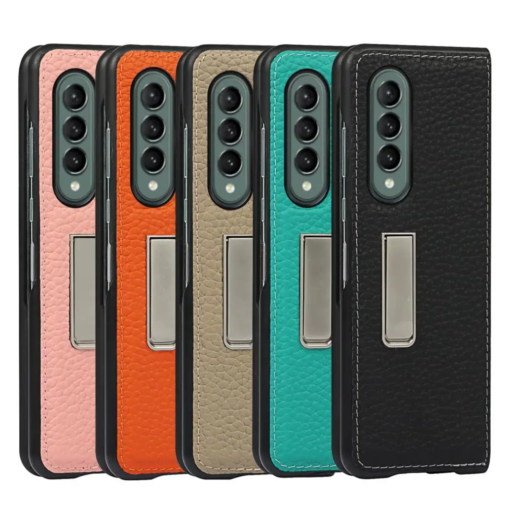 

Leather Case with Kickstand For Samsung Galaxy Z Fold 3 5G Fold2 Anti-Drop Shockproof Protective Cover Holder