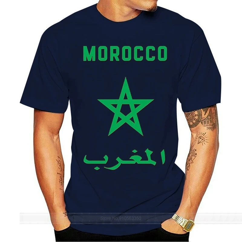 

Summer Fashion Teen Male Short Sleeve Pattern O-Neck Hipster T-Shirt Morocco Flag Flag T-Shirt Teet Shirt Creator