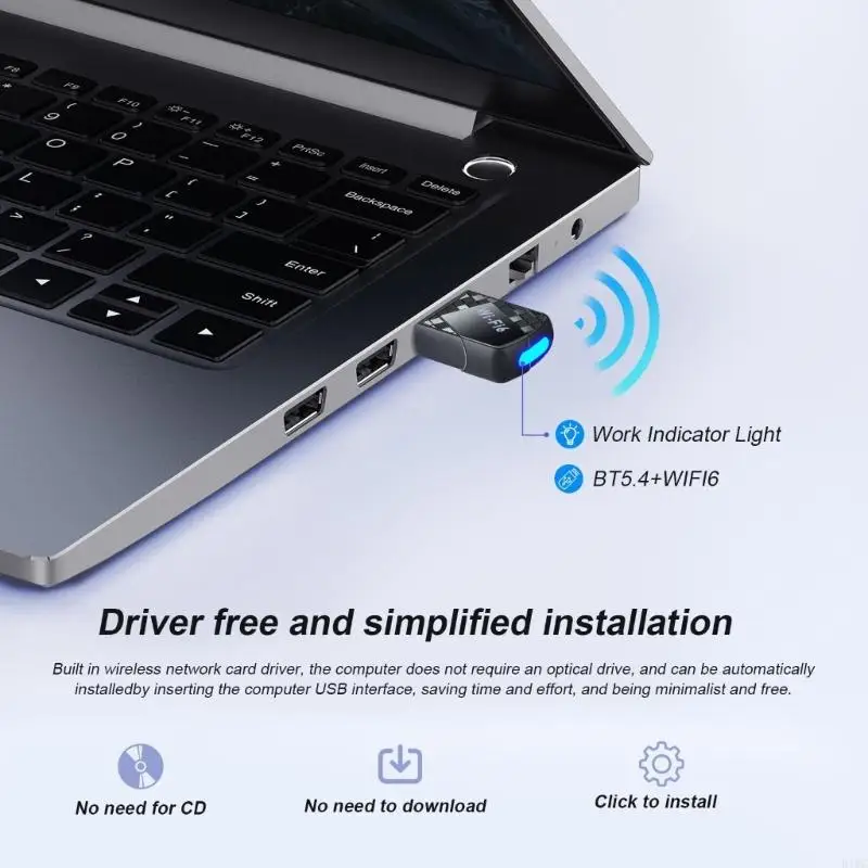 Фото USB-адаптер Wi-Fi 6 AX900, Bluetooth-совместимый, двухдиапазонный беспроводной адаптер 2,4 ГГц и 5 ГГц №4