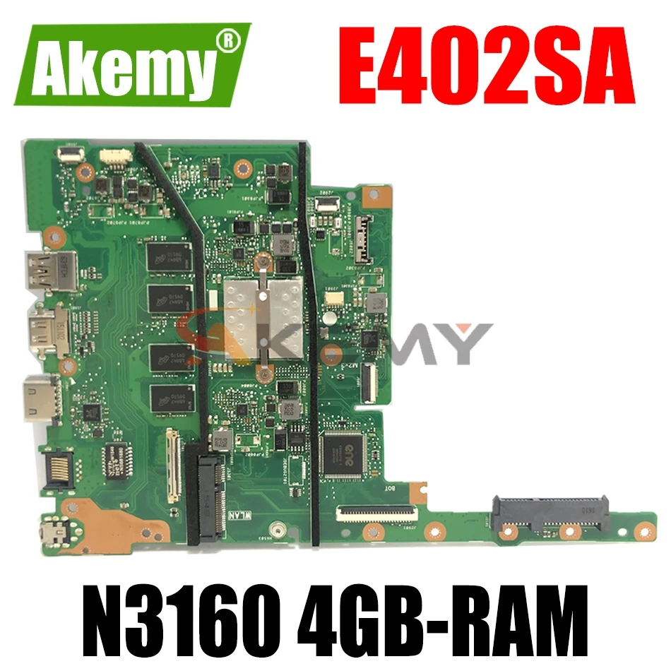 

AKEMY E402SA Laptop Motherboard For ASUS E502SA E502S (15 inch) Original mainboard 4GB-RAM N3160-CPU