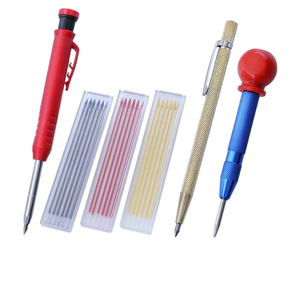 

6pcs Carpenter Pencils Set With 18pcs Refills Marker Marking Tool Architect High Quality Workshop Equipment Hand Tools