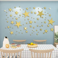 diy star mirror acrylic wall sticker childrens room kindergarten cartoon home decor waterproof self adhesive 3d sticker