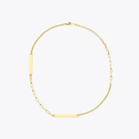 enfashion double flat bar choker necklace women stainless steel gold color pendant necklace femme fashion jewelry gifts p193020