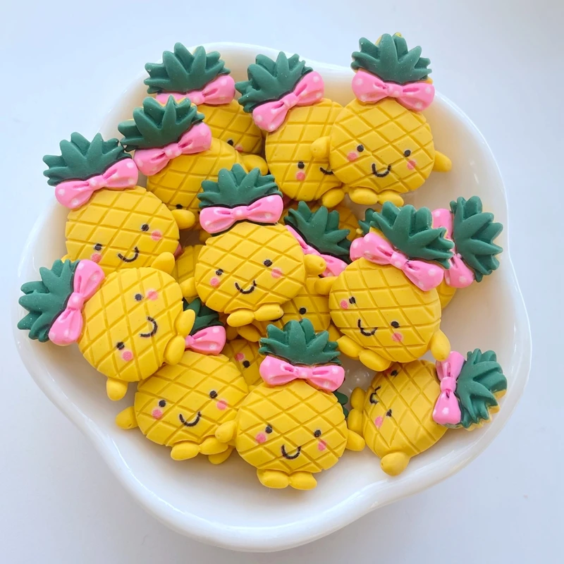 

10 шт., миниатюрная аппликация в виде ананаса из смолы