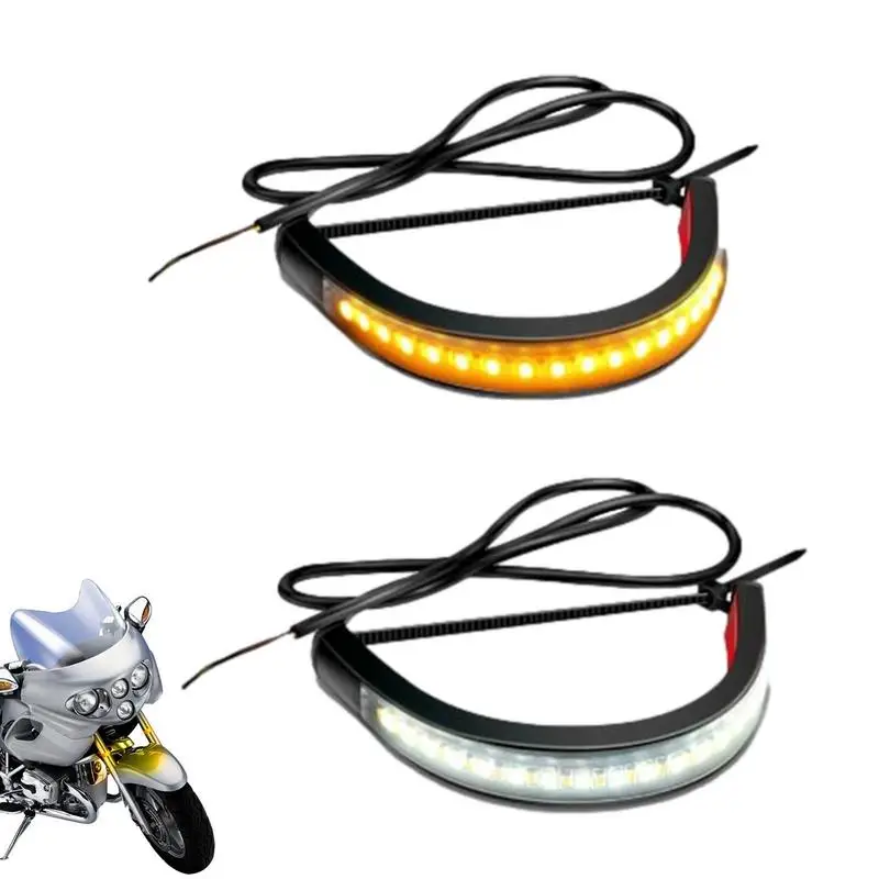 

Motorcycle Brake Tail Light LED Motorcycle Running Turn Signal Tail Light Strip Motorcycle Light Bar White And Yellow Two-Color