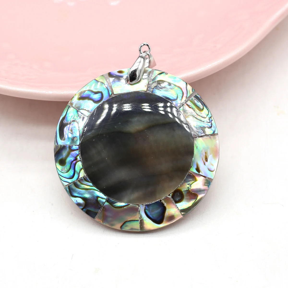 

42mm Natural Abalone Shell Pendant Charms Round Shape Natural Shell Pendant for Women Making DIY Jewerly Necklace Accessories