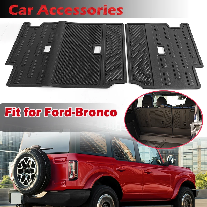 

Rhyming 2Pcs Car Rear Seat Back Mat Black Split Dog Seat Liner Backrest Protector Cover Fit For Ford Bronco 2021 2022 4-Door