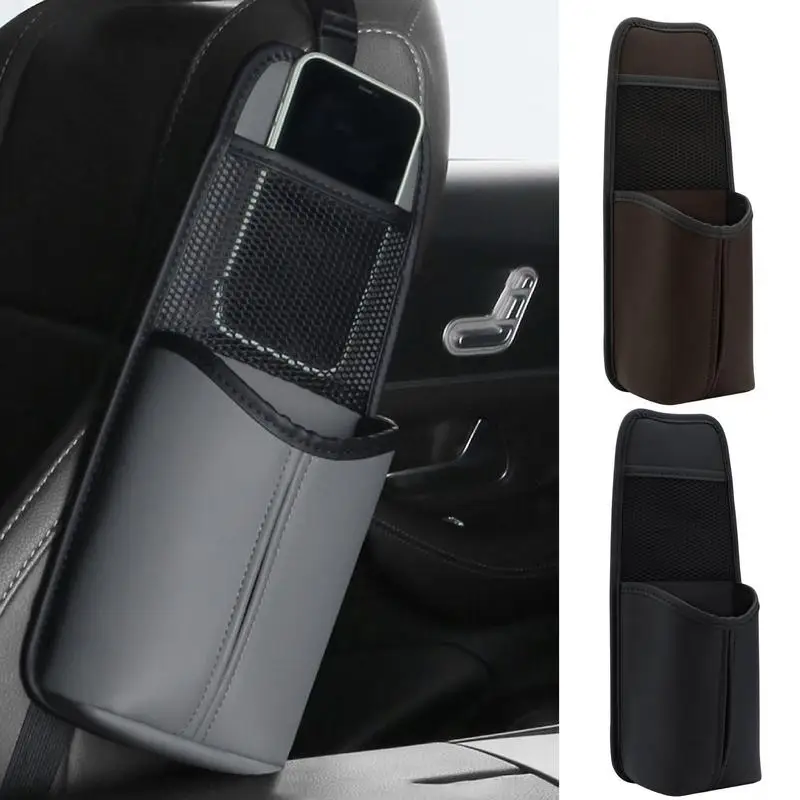 

Car Seat Organizer Universal Automotive Front Seat Storage Box Faux Leather Storage Pocket Seat Back Organizer For Small Stuff