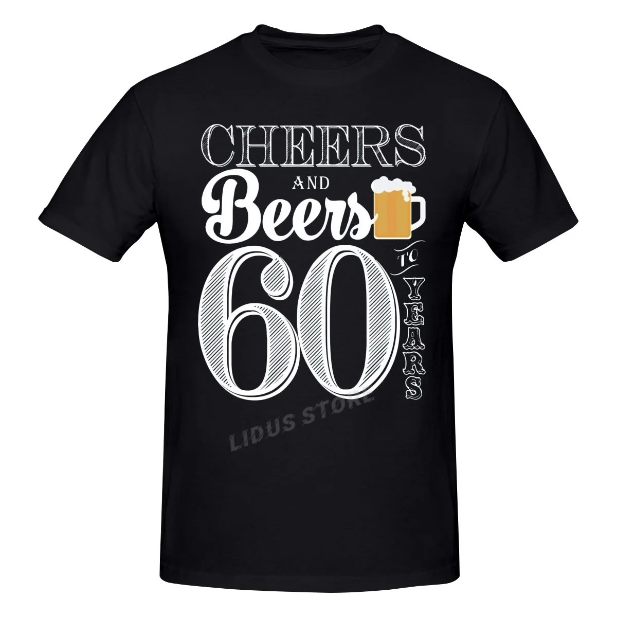 

Cheers And Beers To 60 Years 60th Birthday 1960 T shirt Harajuku Short Sleeve T-shirt 100% Cotton Graphics Tshirt Brands Tee Top