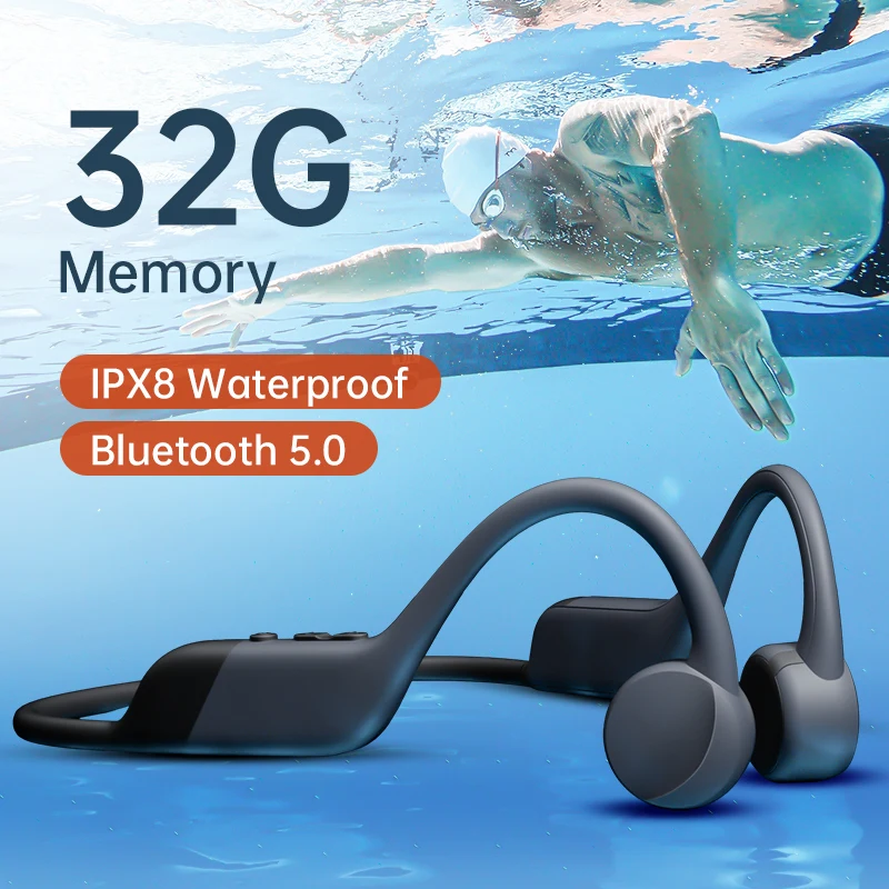 XIAOMI Bone Conduction Earphone Open Ear Headphones MP3 Player Built-in 32G Memory Bluetooth 5.0 IPX8 Waterproof for Swimming