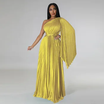 One-Shoulder Pleated Party Dress 1