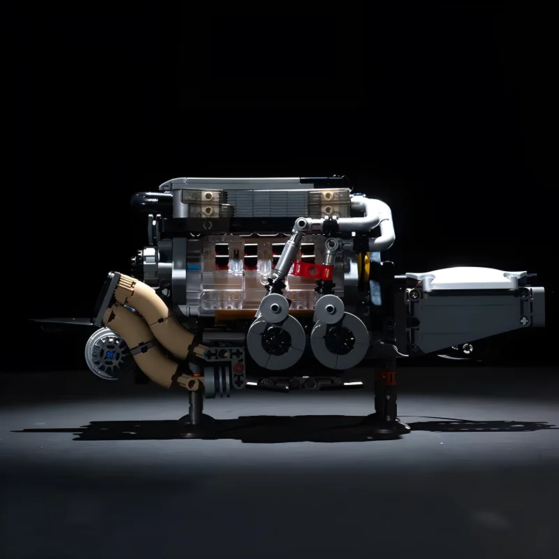 MOLD KING 10130 MOC Технический автомобиль Суперкар F488 Двигатель V8 Строительные блоки