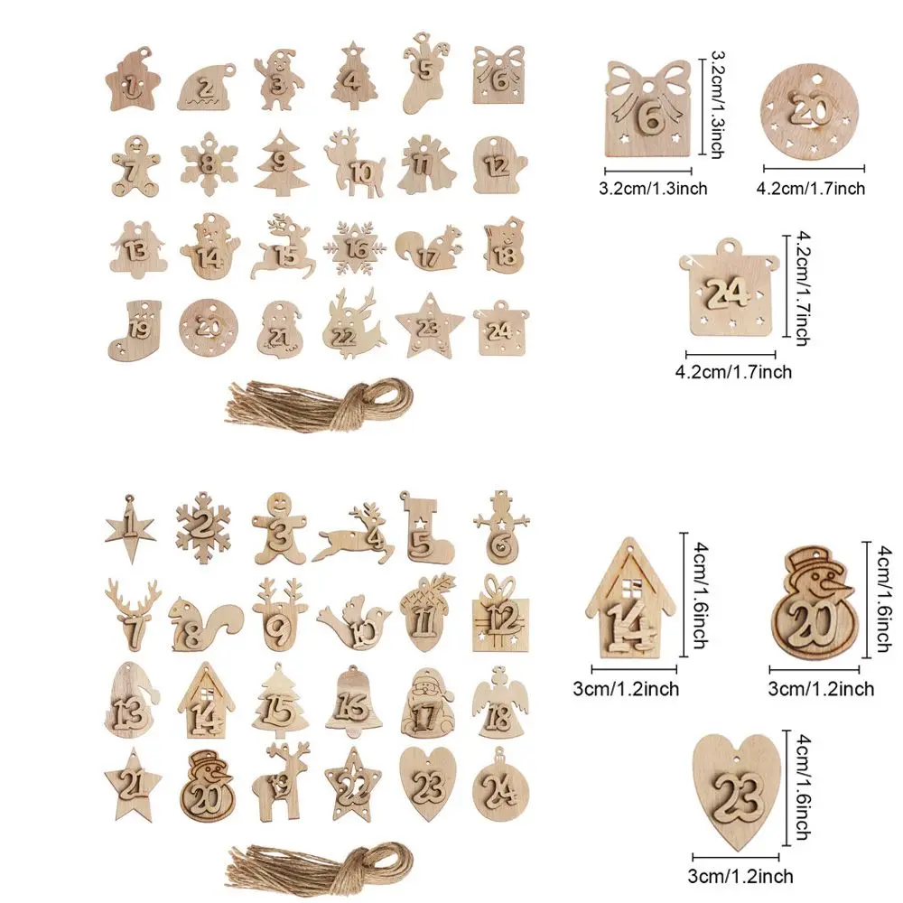 24 шт. рождественский адвент-календарь обратного отсчета этикетка с цифрами