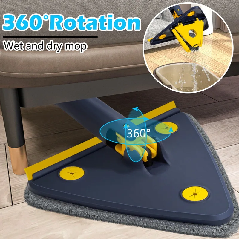 

Upgrade Squeeze Rotary Mop 360° Rotatable Window Wiper Triangular Cleaning Mop Floor Glass Ceiling Wall Cleaner Broom Clean Tool