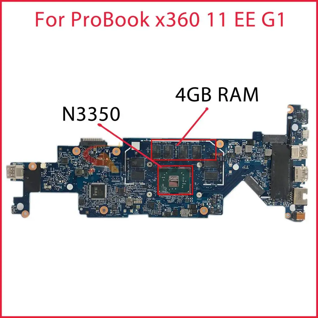 

917102-001 For ProBook x360 11 EE G1 Laptop motherboard 917103-001/601 6050A2881001-MB-A01 With N3350 CPU 4GB RAM 100% test OK