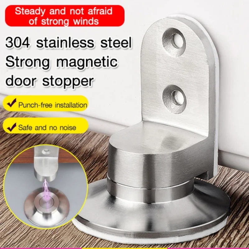 Купи Invisible Door Stopper Adjustable Stainless Steel Door Stop Punch-free Strong Magnetic Anti-collision Door Stopper за 1,080 рублей в магазине AliExpress