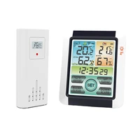 weather stations wireless indoor outdoor thermometer home weather station color hygrometer alarm clock with transmitter