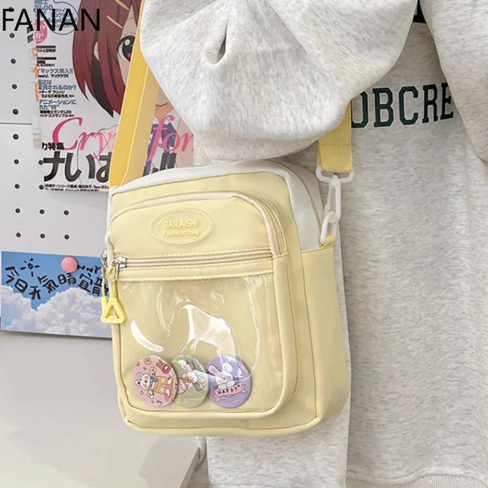 Фото Новинка 2025 года, Kawaii Itabag для больших сумок, сумки для девочек-подростков, прозрачная сумка через плечо JK, сумка через плечо, кошелек Bolso №3