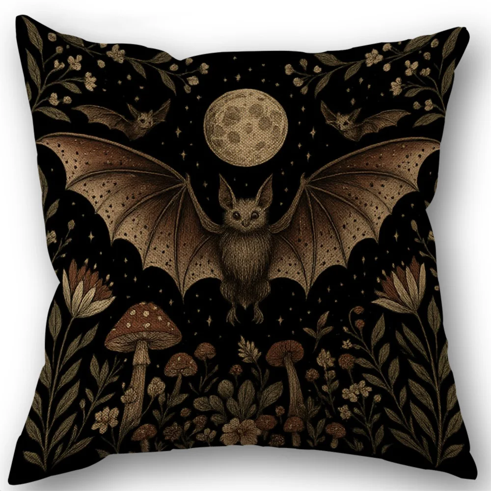 

Наволочка из льна с бабочкой и цветочным узором