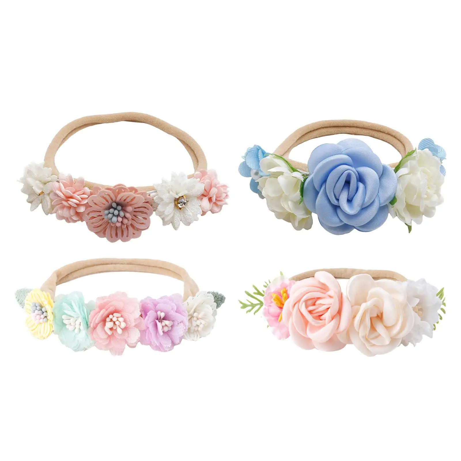 

Baby Girl Headband Headwear Hair Accessories Newborn Head Flower Beautiful Soft Hair Band for Newborn Infant Kids Birthday Party