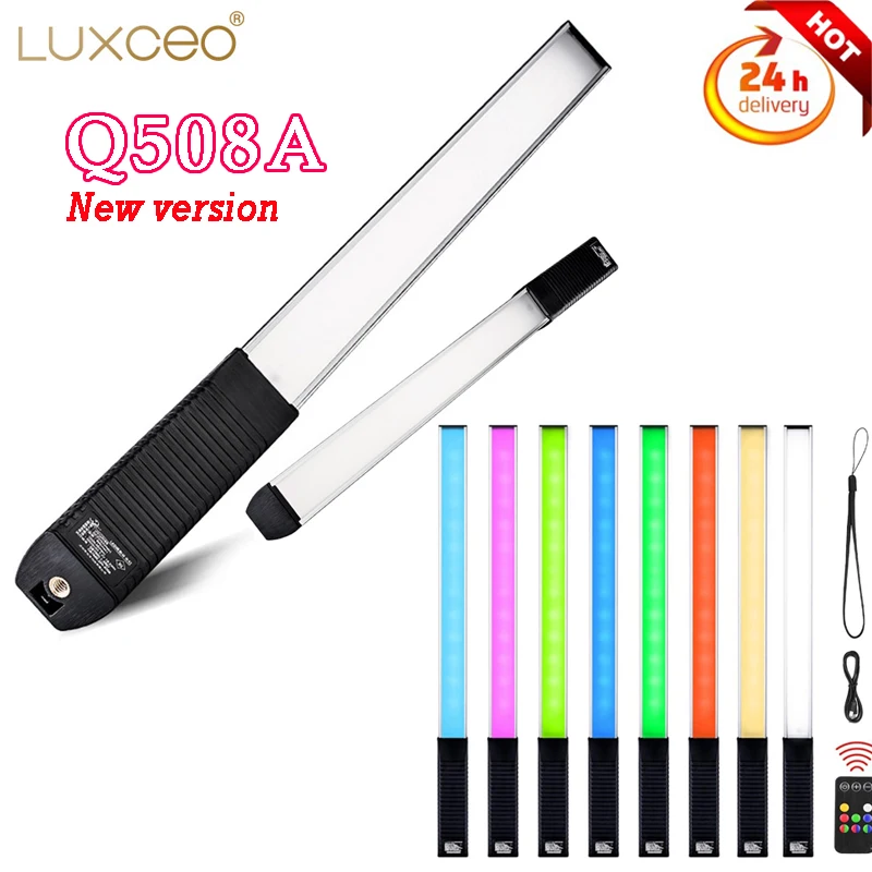 LUXCEO Q508A светодиодная RGB лампа для видеосъемки с дистанционным управлением 3000K-6000K 36 цветов студисветильник ПА для фото для Youtube TikTok Vlog