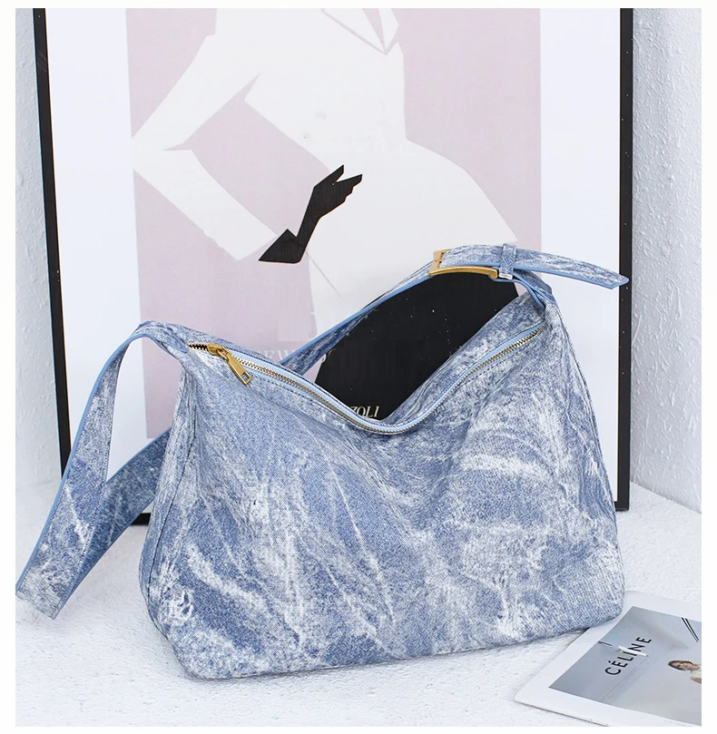 Модная женская сумка на плечо джинсовые женские сумки через вместительная из