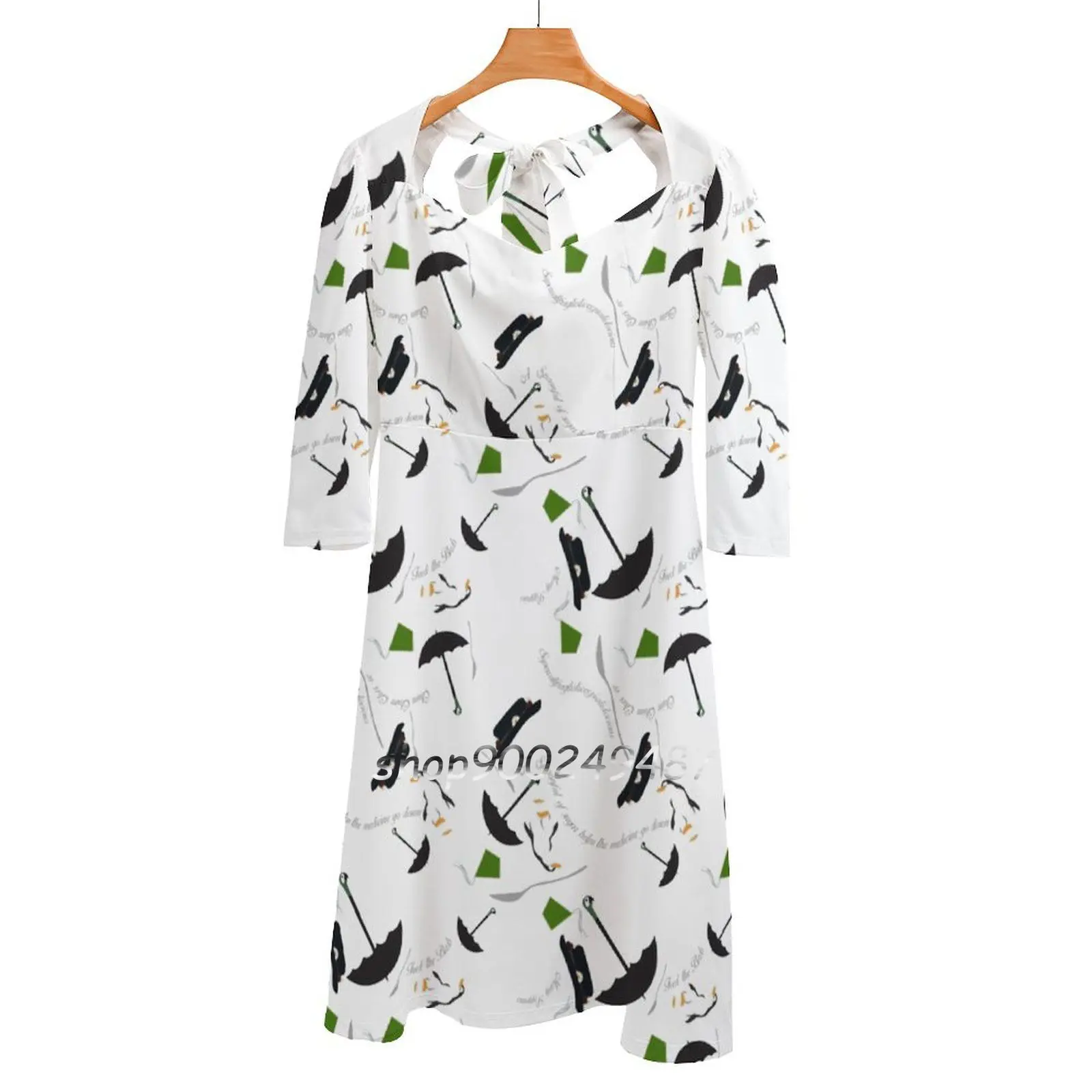 

Женское платье с квадратным вырезом, элегантное платье в Корейском стиле с изображением невесты из Восточного ветра, книжка Мэри поппин, 1934