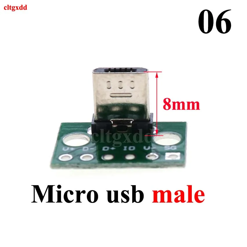 1 шт. Micro Mini USB Type C 2 0 3 Мужской Женский Разъем PCB 90 градусов кабель для зарядки
