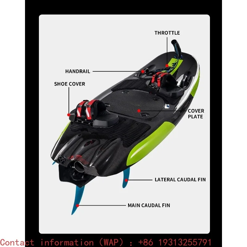 Фото 【Из Китая】Бензиновый гидроцикл с одним распылителем, доска для серфинга с педальным управлением для высокоскоростных водных видов спорта №2