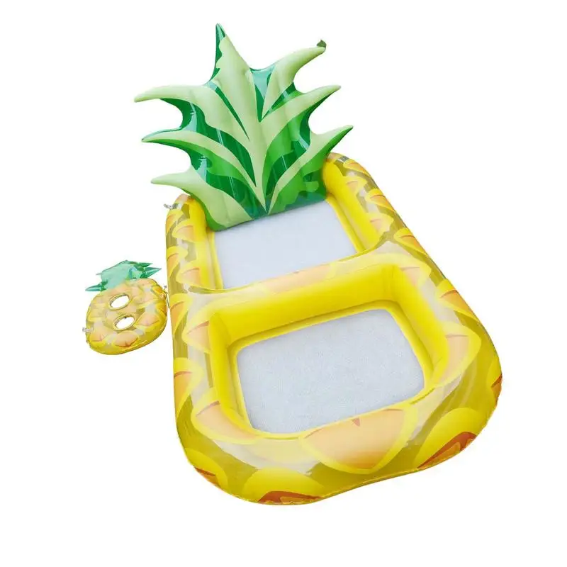 

Inflatable Swimming Pool Floats Party Toy Raft Summer Pool Lounge With Backrest & Drink Holder Giant Pineapple Lounger Adult