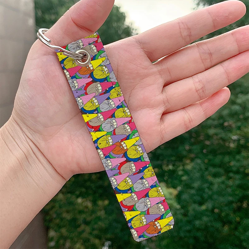 

Fashion Mister Gnome leather motorcycle Custom Key chain Strap Key rings Hanging Holder Bag Wallet Trinket Keychain Hanging Bag