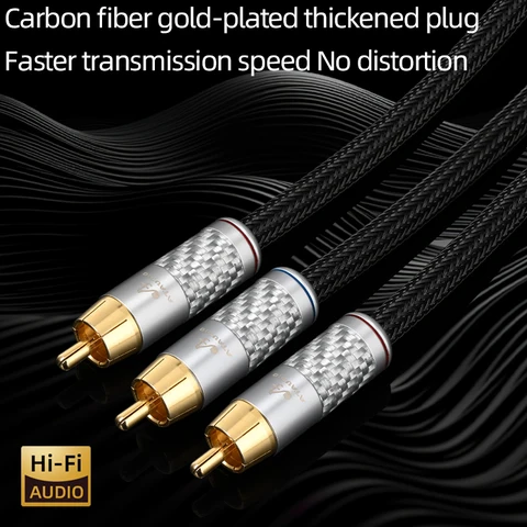 Аудиокабель ATAUDIO 6N OCC HiFi RCA на 2RCA для CD AMP Позолоченный разъем RCA штекер на 2RCA штекер Кабель-адаптер