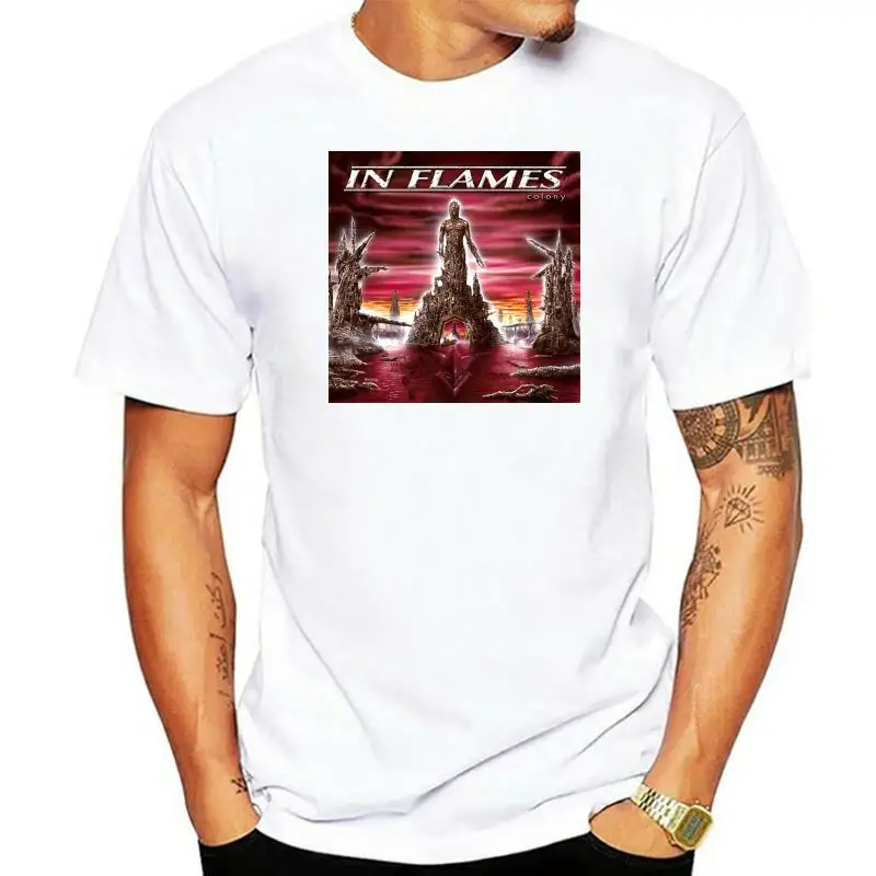 

In Flames-Camiseta con portada de álbum de Colonia, camisa negra de todos los tamaños, S-3Xl 33Rd 30Th 40Th 50Th, cumpleaños, Dt