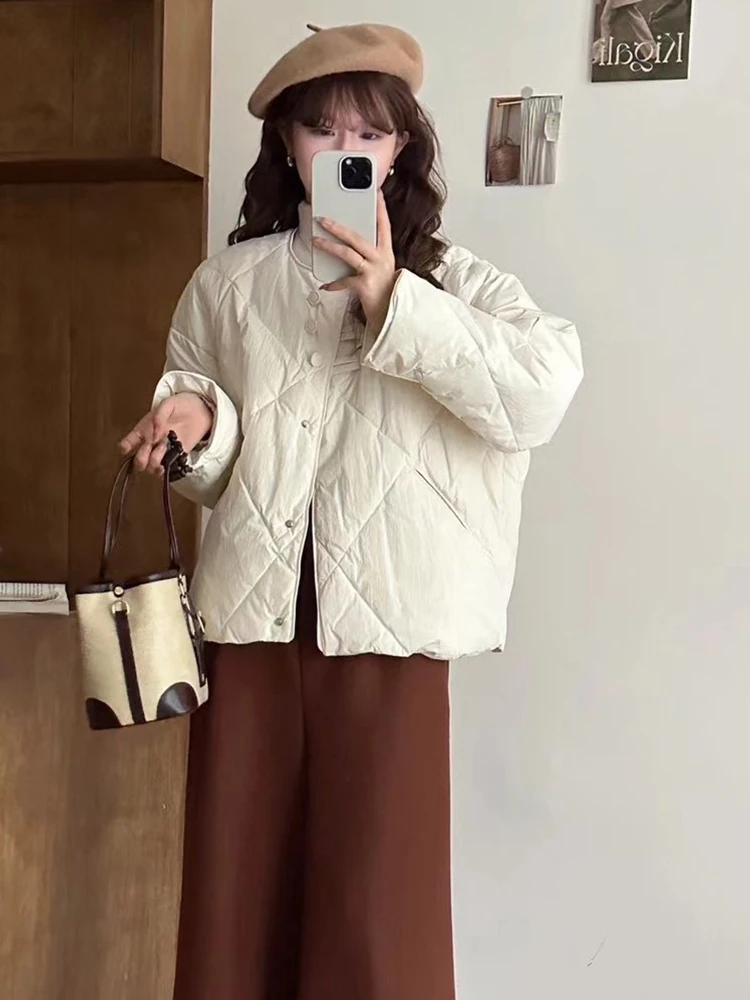 Осень и зима Новый пуховик с круглым вырезом для женщин китайский Sle Пряжка