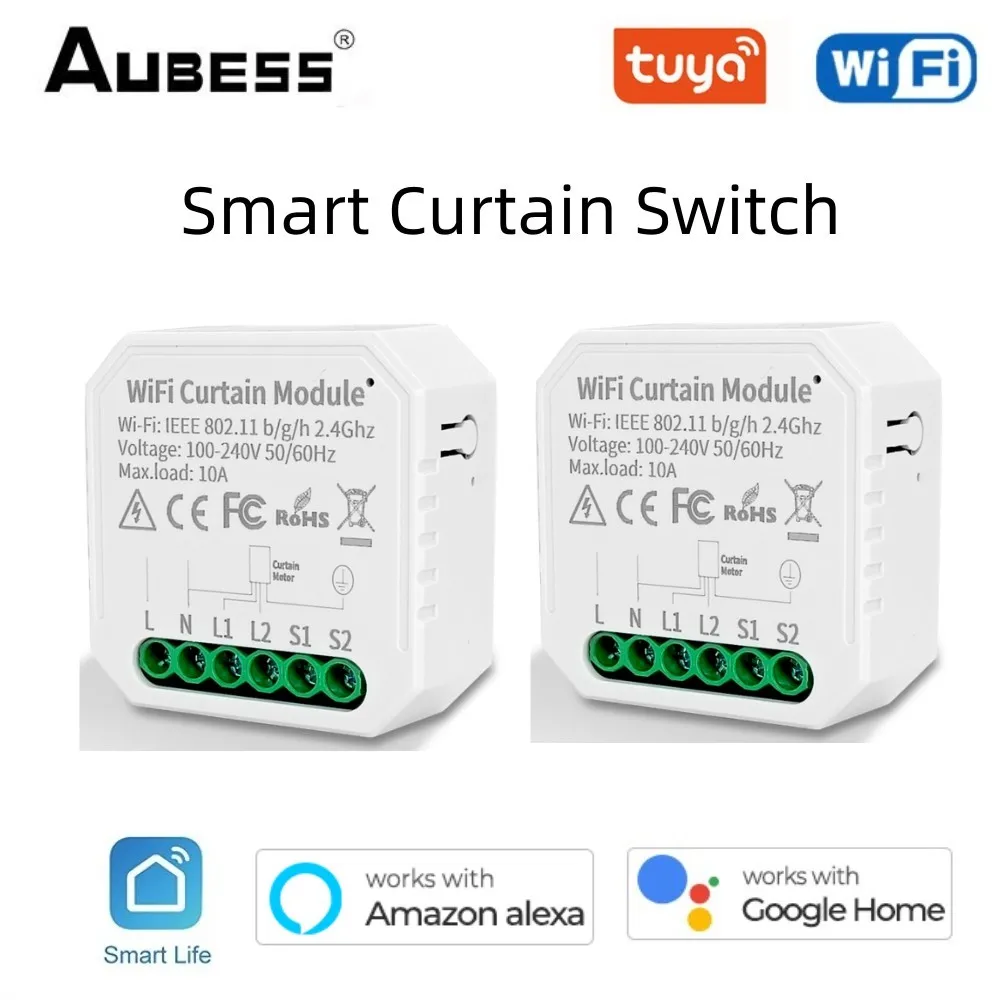 

Смарт-выключатель для штор Tuya, Wi-Fi, с управлением через приложение