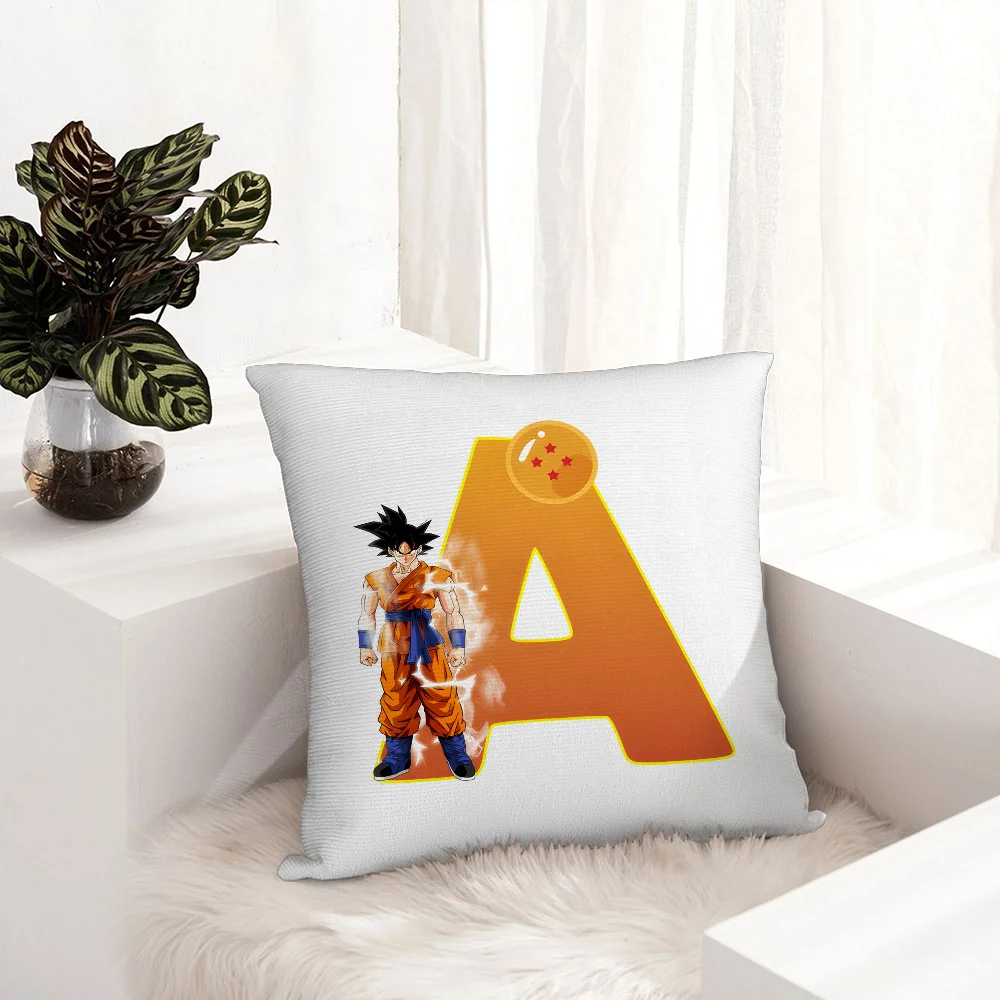 Abecedario G-Goku Anime Pillow Case Plush Fabric Soft Pillowcase Double Sided Print Sofa Cushion Cover Throw
