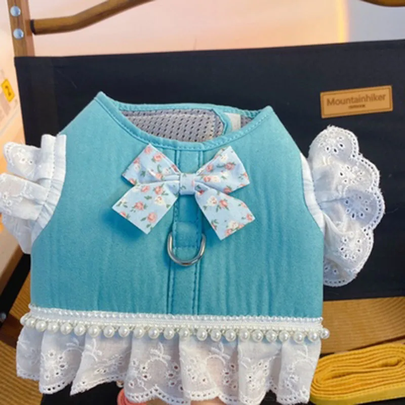 Однотонный Блестящий Цветочный жилет для собак нагрудный ремень чихуахуа