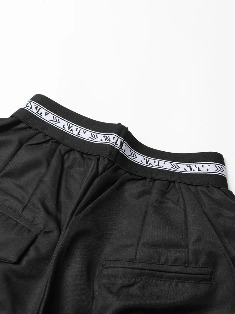 Брюки женские с широкими штанинами высокой талией и поясом