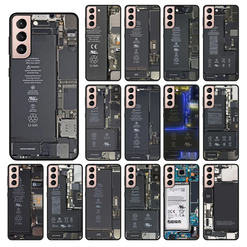 

Phone Case for Samsung S23 S22 S20 Ultra S20 S22 S21 S10 S9 Plus S10E S20FE Note10Plus Note20 9 Battery Motherboard Circuit