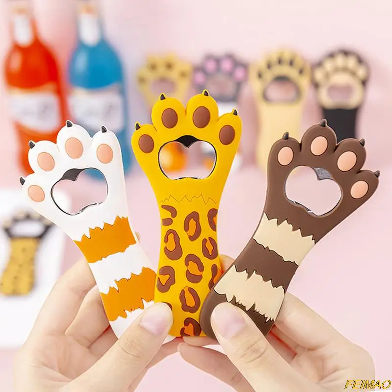 

1 Pc Bottle Opener Cartoon Cute Animal Paw Wine Bottle Opener Cat Magnet Refrigerator Sticker Dog Fridge Magnet Beer Opener