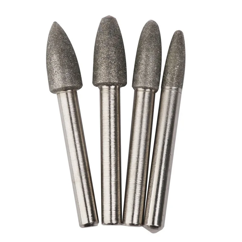 

4 Pcs Diamond Rod 6 Mm Coating Grinding Burrs Bits 6 / 8 / 10 / 10 Mm