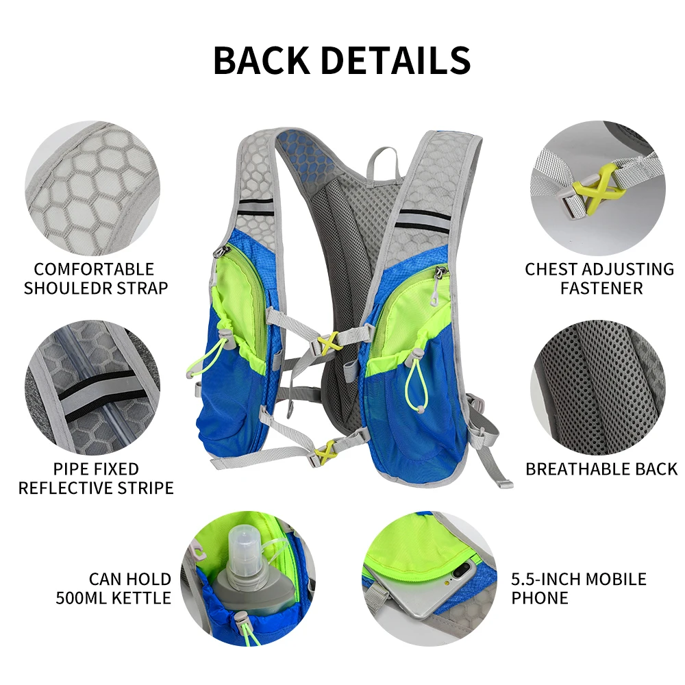 Ultra Lightweight Running Backpack Waterproof Hydration Vest Pack for Marathon Running Bike Cycling Water Bag trail Running Bags