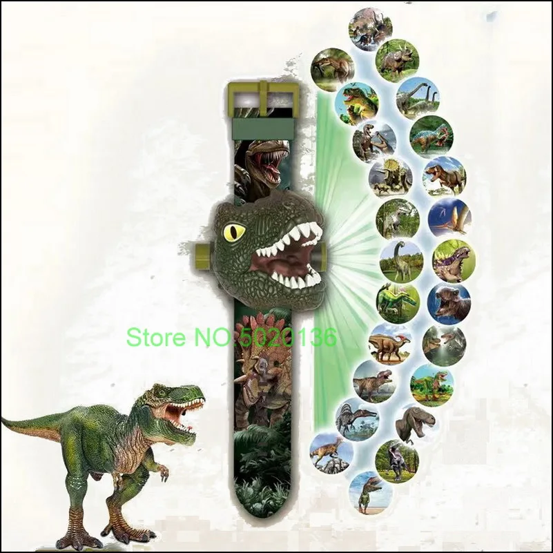 Новинка игрушечные часы-Динозавры с 3d-проекцией детские электронные светящиеся