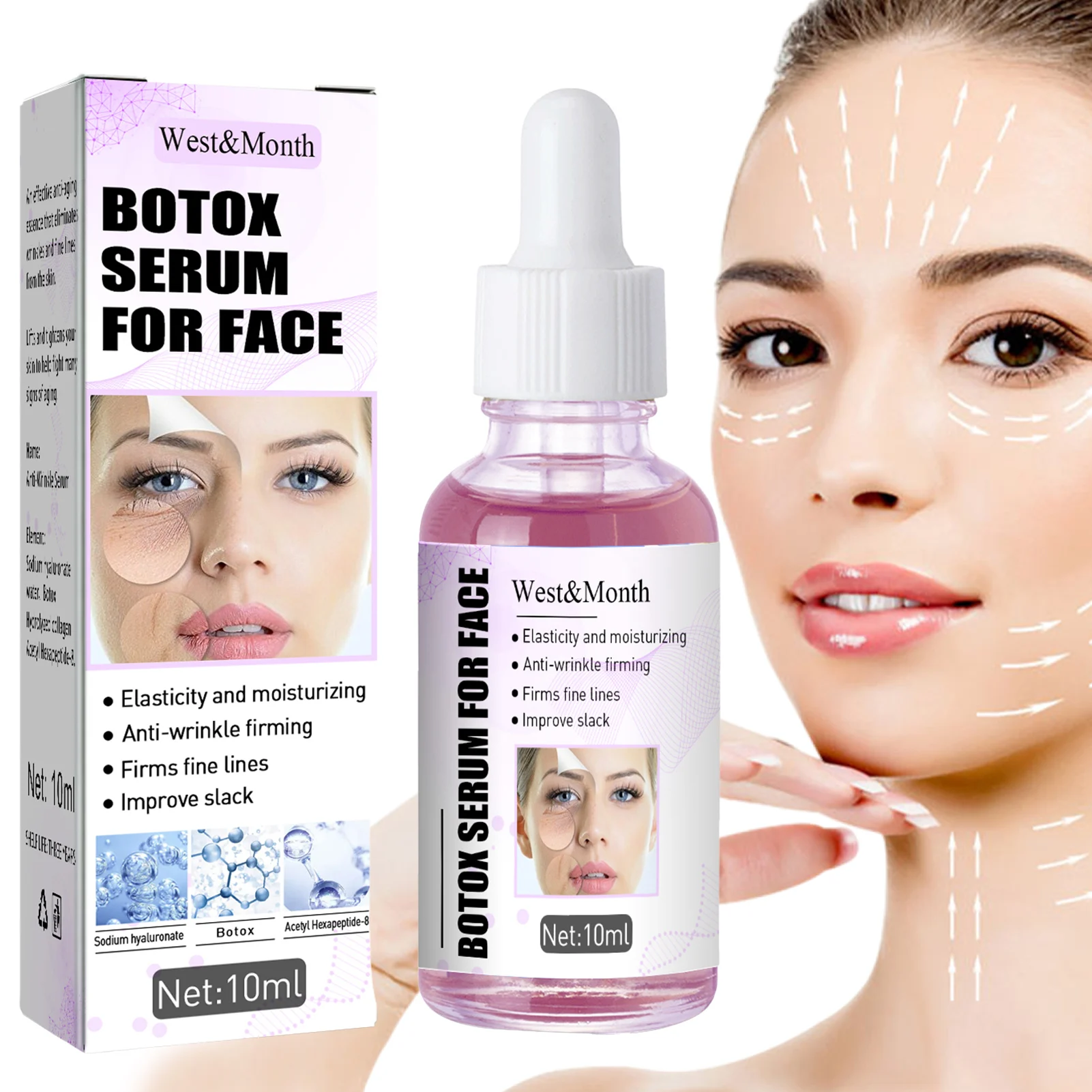 

10ml Face Serum Anti Aging Moisturizing Whitening Freckle Dark Spots Removing Brightening Facial Skin Care Essence