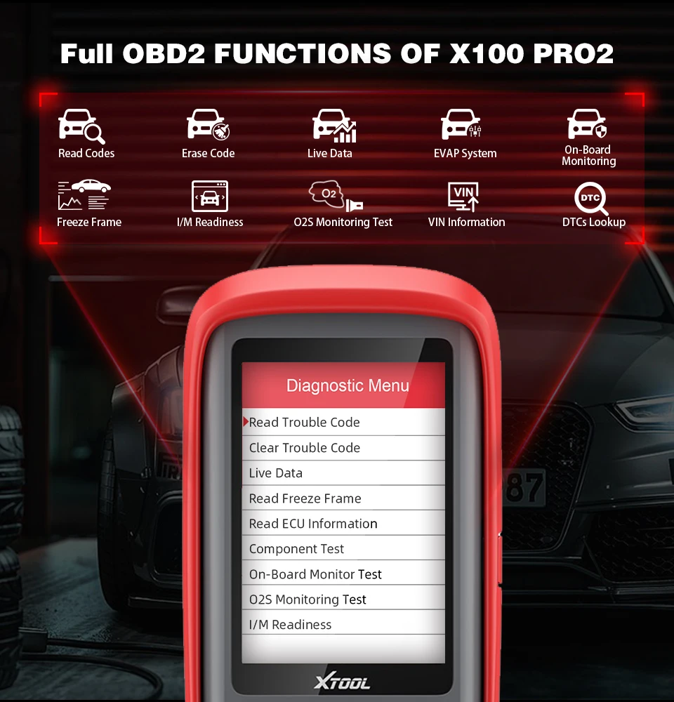 Xtool X100 Pro2 Автомобильное устройство для чтения кодов, сканер, программист ключей, ECU, исправление ошибок, диагностический инструмент