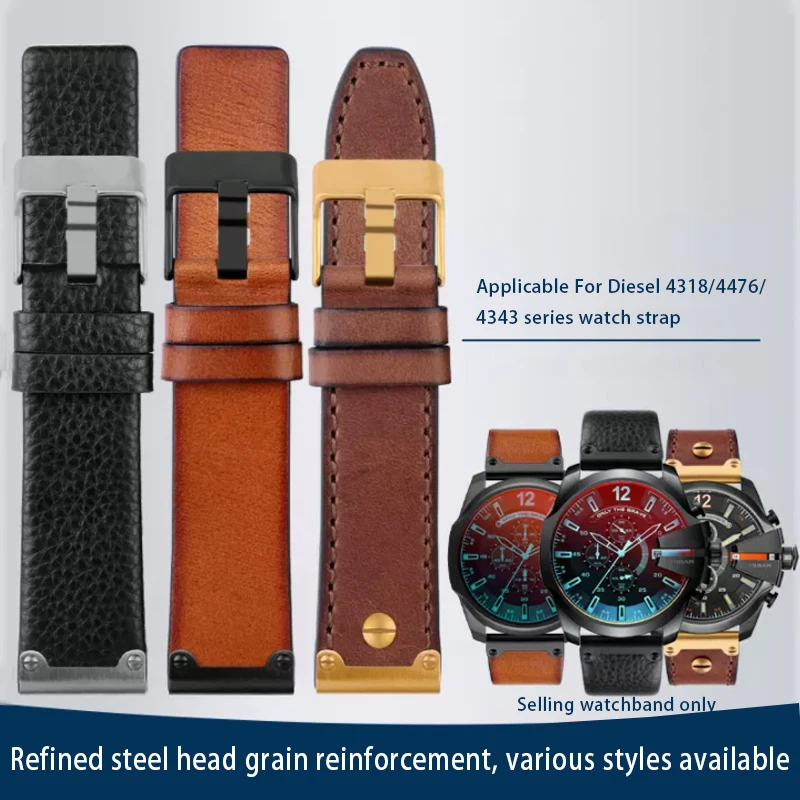 

Vintage Genuine Leather Watch Strap 26mm For Diesel DZ4283 DZ4476 DZ4496 DZ4305 DZ4318 DZ4290 DZ4292 Series Watch Band Bracelet