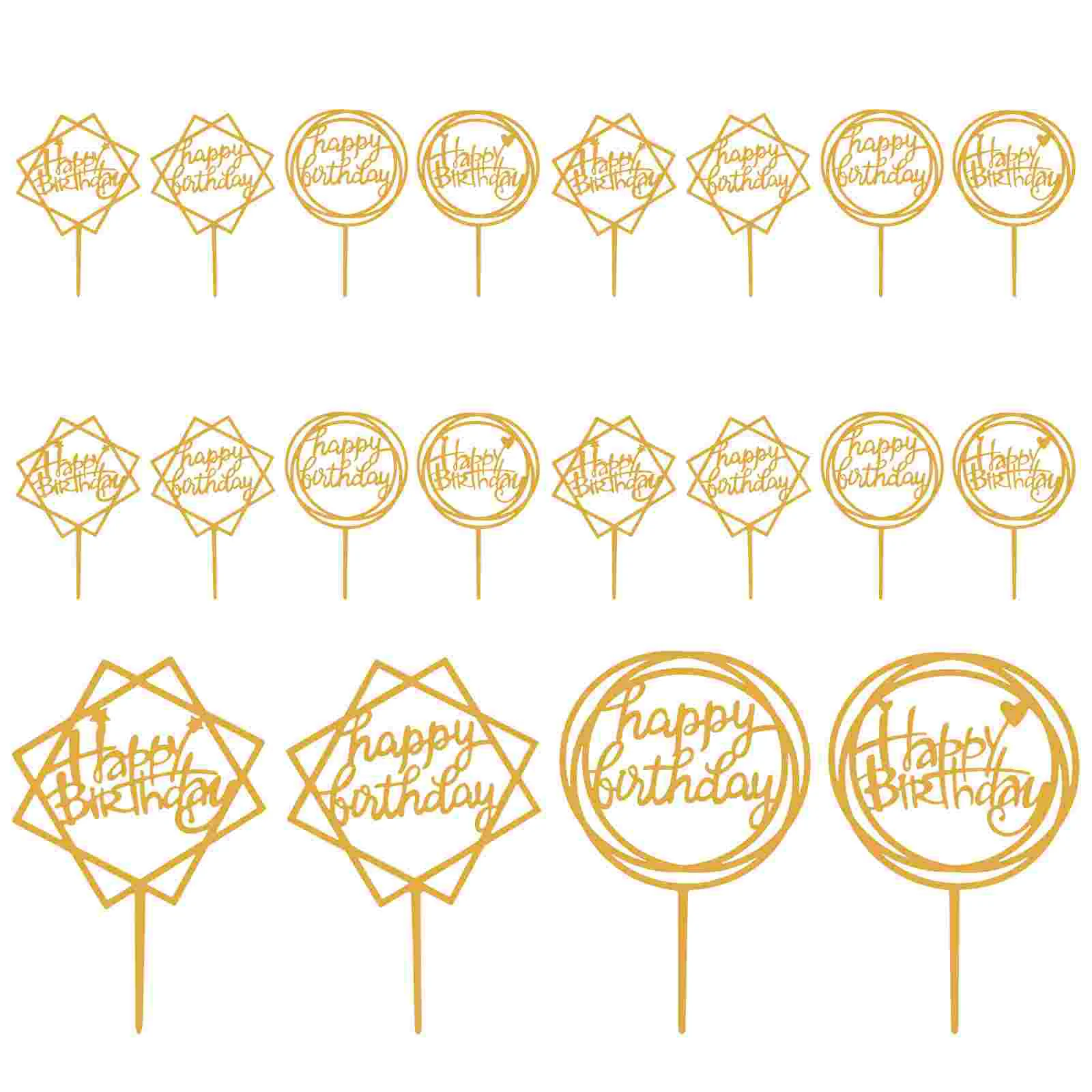 

20 Pcs Party Decor Birthday Cupcake Topper Plug-in Photo Props Pick Acrylic Compact Picks
