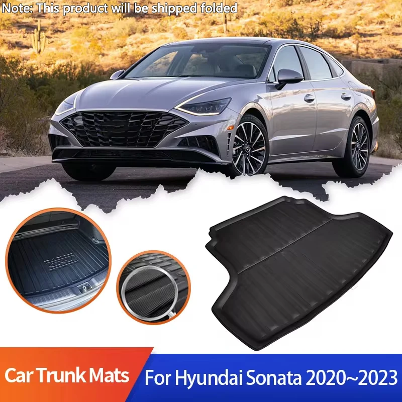 Автомобильные коврики для багажника Hyundai Sonata DN8 2020 2021 2022 2023 задний поддон пола