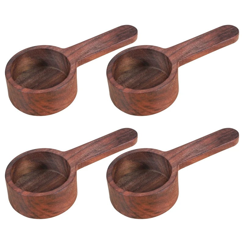 

4 Pcs Wooden Coffee Spoon Handle Coffee Scoop Tablespoon Measure Spoon,For Coffee Ground Beans Milk Powder Spice