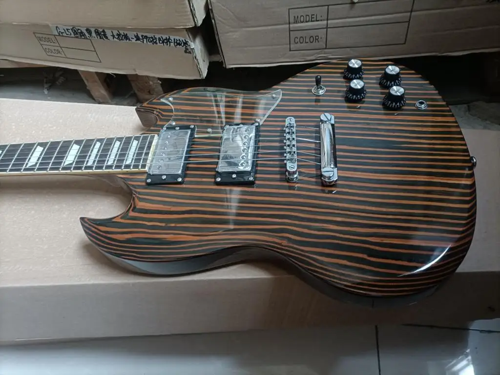 

Chinese guitar factory custom SG G400 Electric Guitar Sea blue light blue red chocolate dark gray Guitar 67